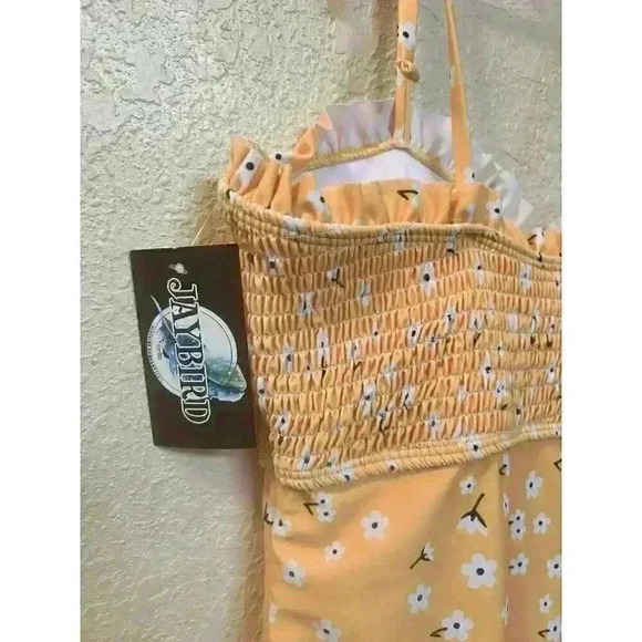 NWT Jaybird Co Yellow Floral One Piece Plus Size Swimsuit 1X - Picture 3 of 8